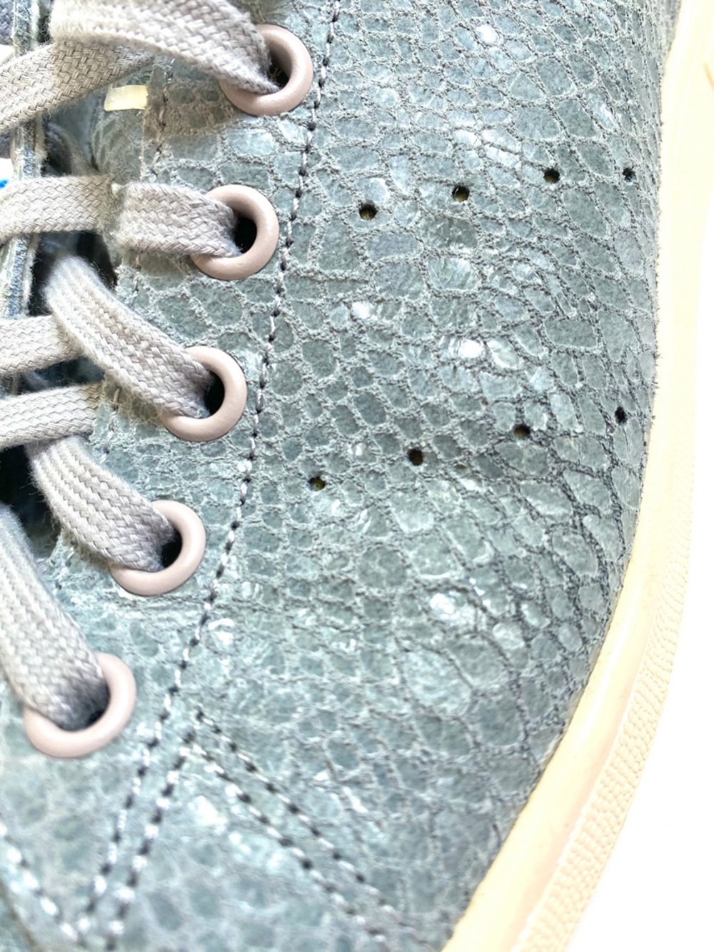Classic Adidas Stan Smith Originals Blue Grey Snakeskin Leather Sneakers Size 10